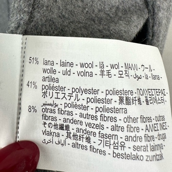 DOUBLE-FACED WOOL BLEND COAT GREY SIZE M-L REF. 7522/258 - Picture 10 of 10